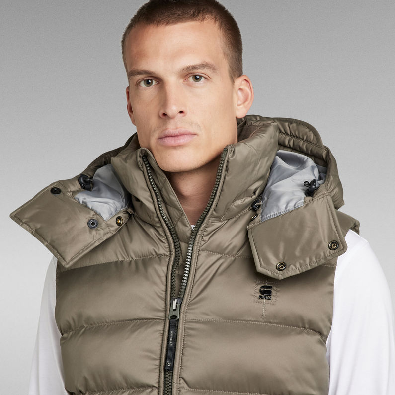 G-STAR® G-Whistler Padded Hooded Vest Brown