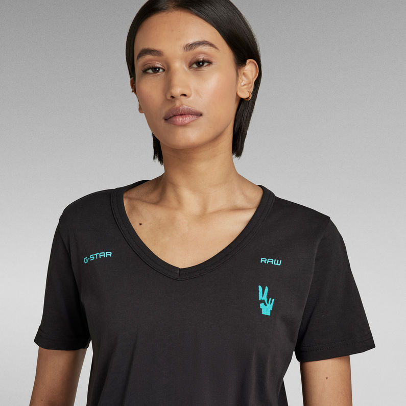 G-Star RAW® Haut Mysid Slim Graphic Noir