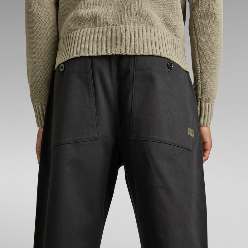 G-STAR® Unisex Pleated Relaxed Chino Schwarz