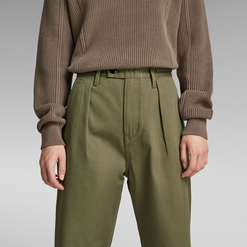 G-STAR® Unisex Pleated Relaxed Chino Groen