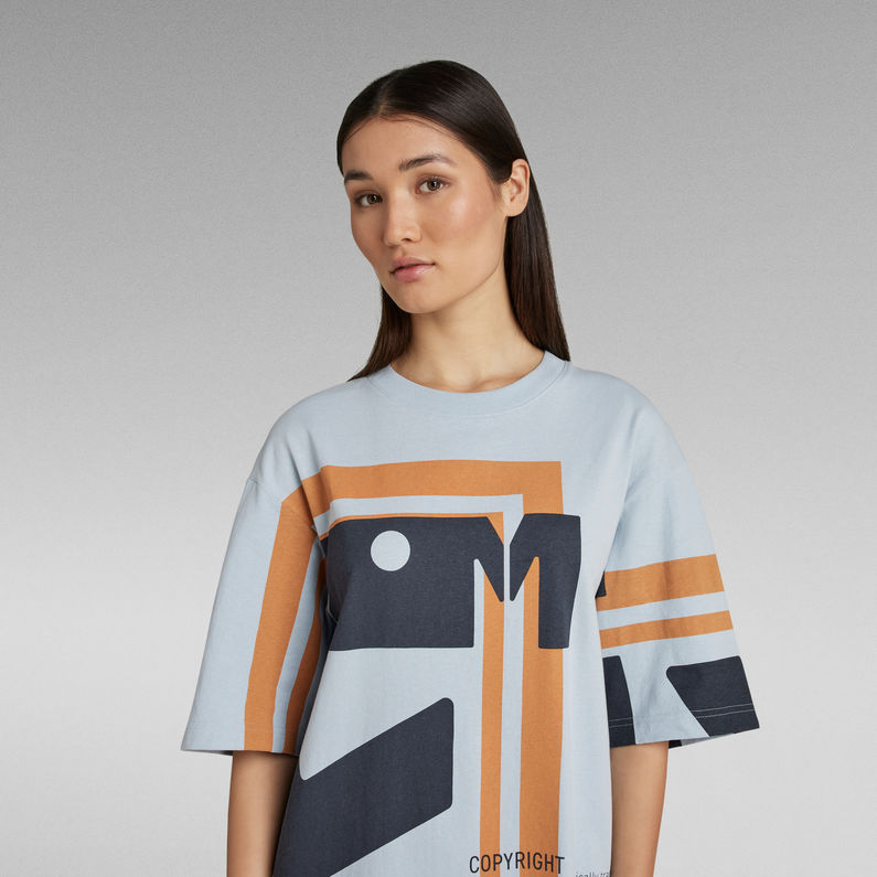 G-Star RAW® Printed Graphic Loose Dress Light blue