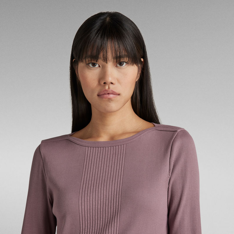 g-star-slim-rib-boatneck-top-purple