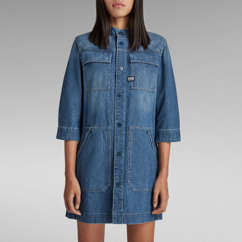 g-star-shirt-dress-medium-blue