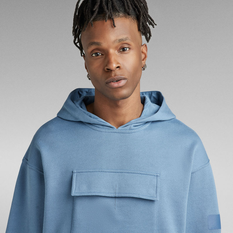 G-STAR® Sweat à capuche Double Pocket Loose Bleu moyen