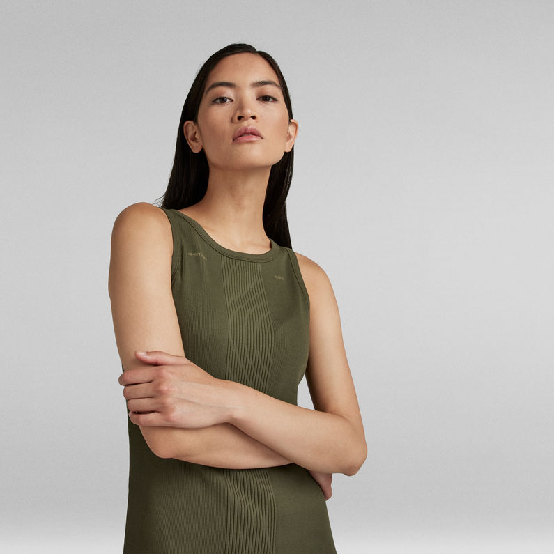 g-star-engineered-rib-tank-dress-green