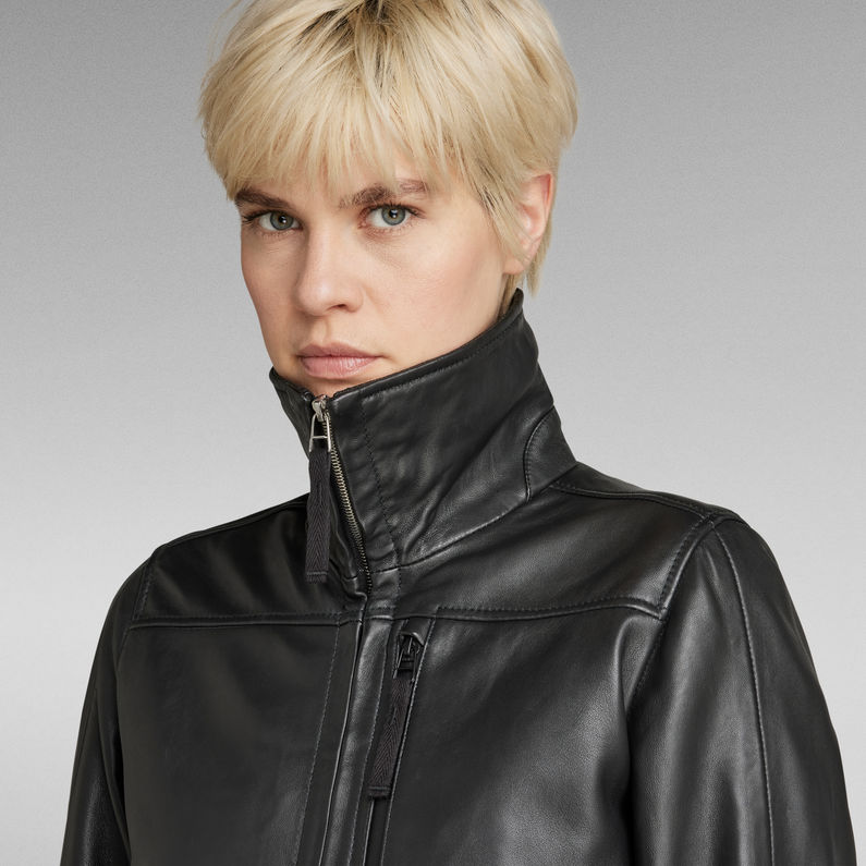 G-STAR® Veste en cuir Slim Noir