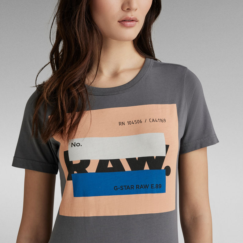 G-Star RAW® RAW. T-Shirt Covered Long Slim Gris