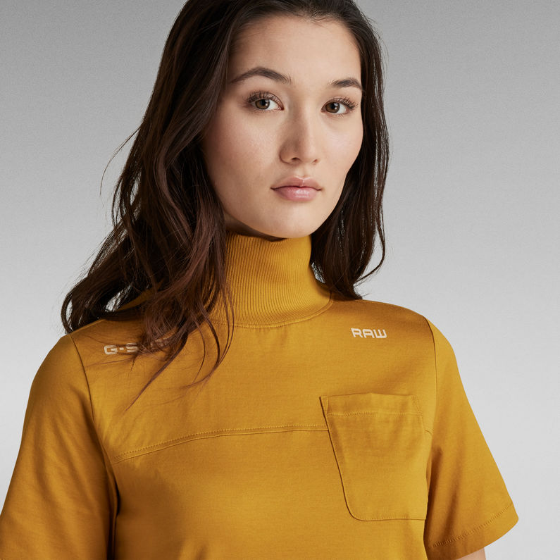 G-Star RAW® Mock Neck Pocket T-Shirt Yellow