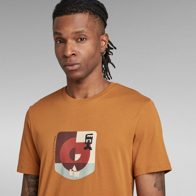 G-Star RAW® Layered Logo Slim T-Shirt Brown