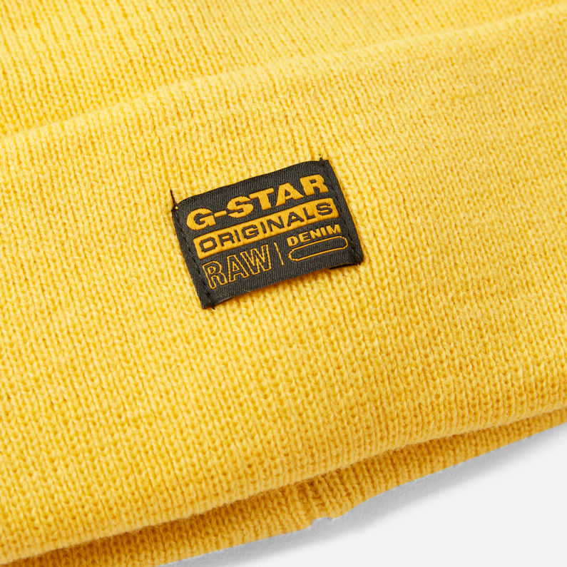 G-Star RAW® Effo Long Beanie Yellow detail shot buckle
