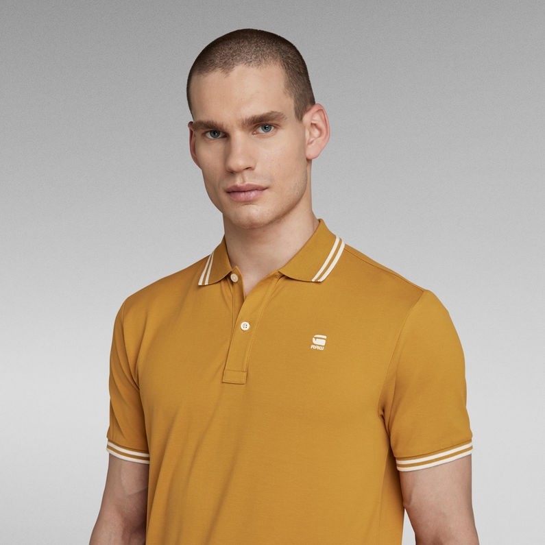 DUNDA SLIM STRIPE POLO/ワンポイントポロ-