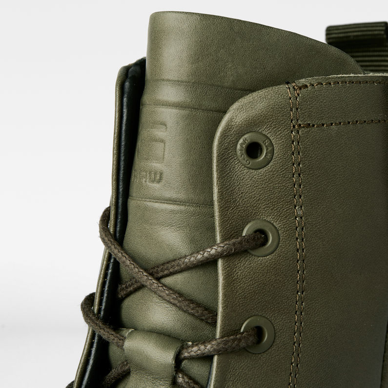 G-STAR® Kafey High Lace Leather Boots Green detail