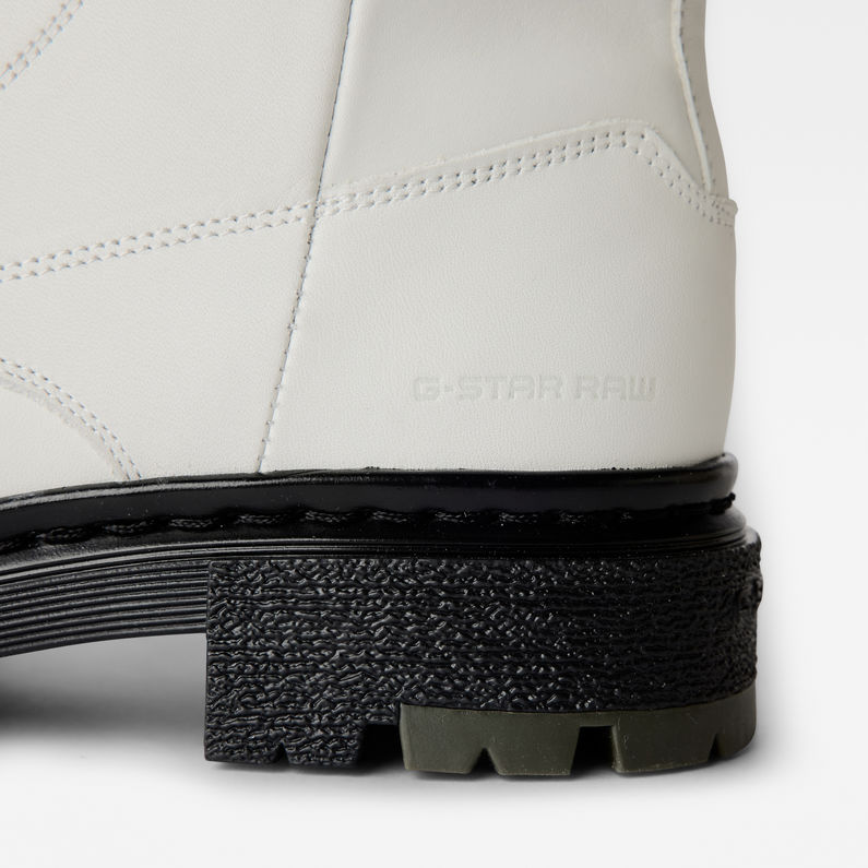 G-Star RAW® Kafey High Lace Up Leather Boots White fabric shot