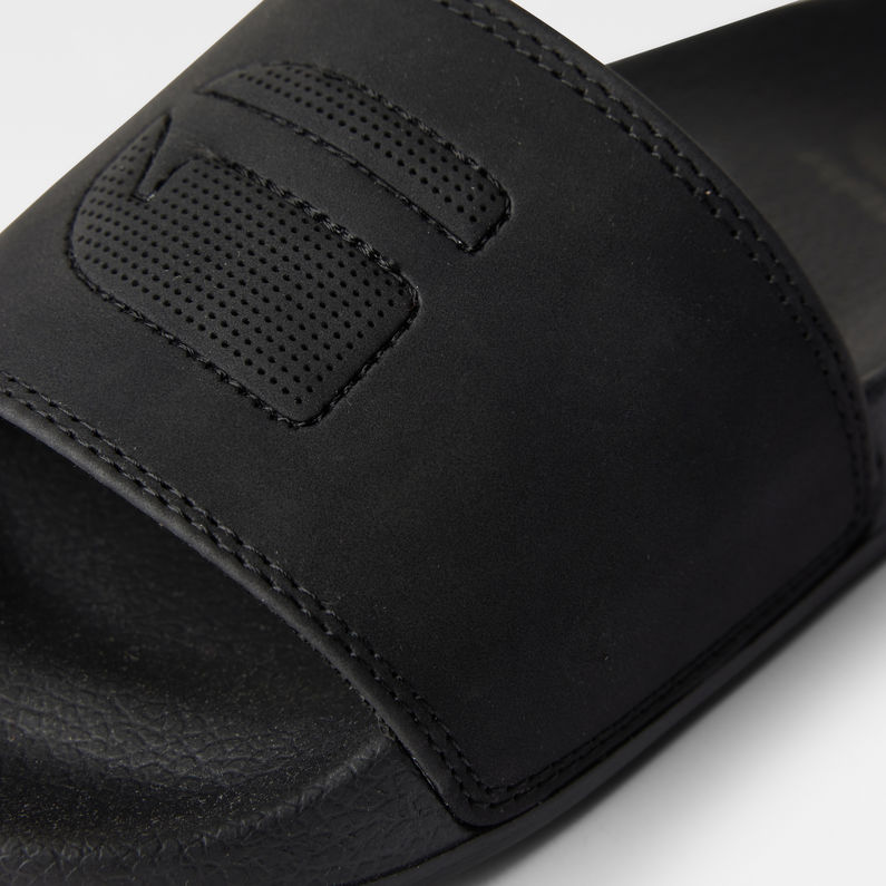 G-STAR® Cart III Perforated Logo Slides Black detail