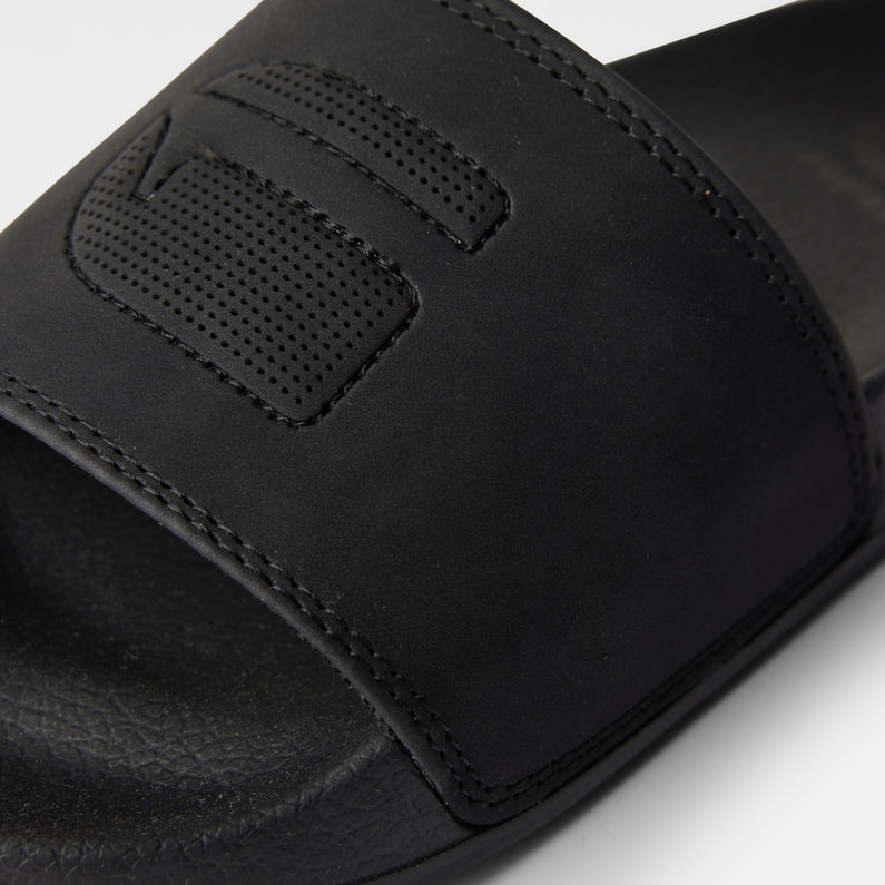 G-Star RAW® Cart III Perforated Logo Slippers Zwart detail