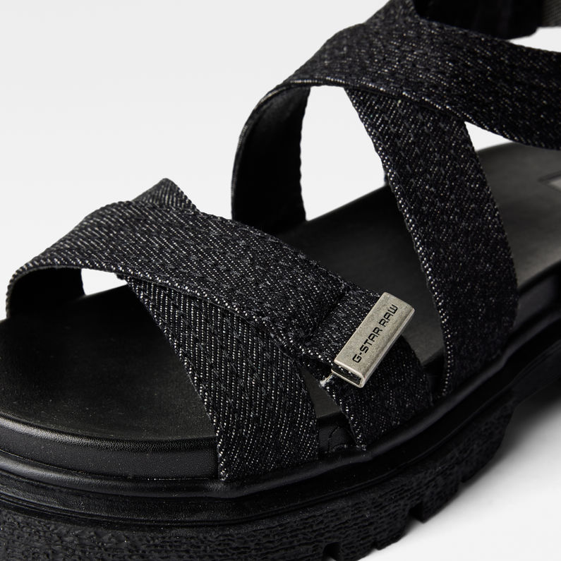 G-Star RAW® Xinva Denim Sandalen Zwart detail