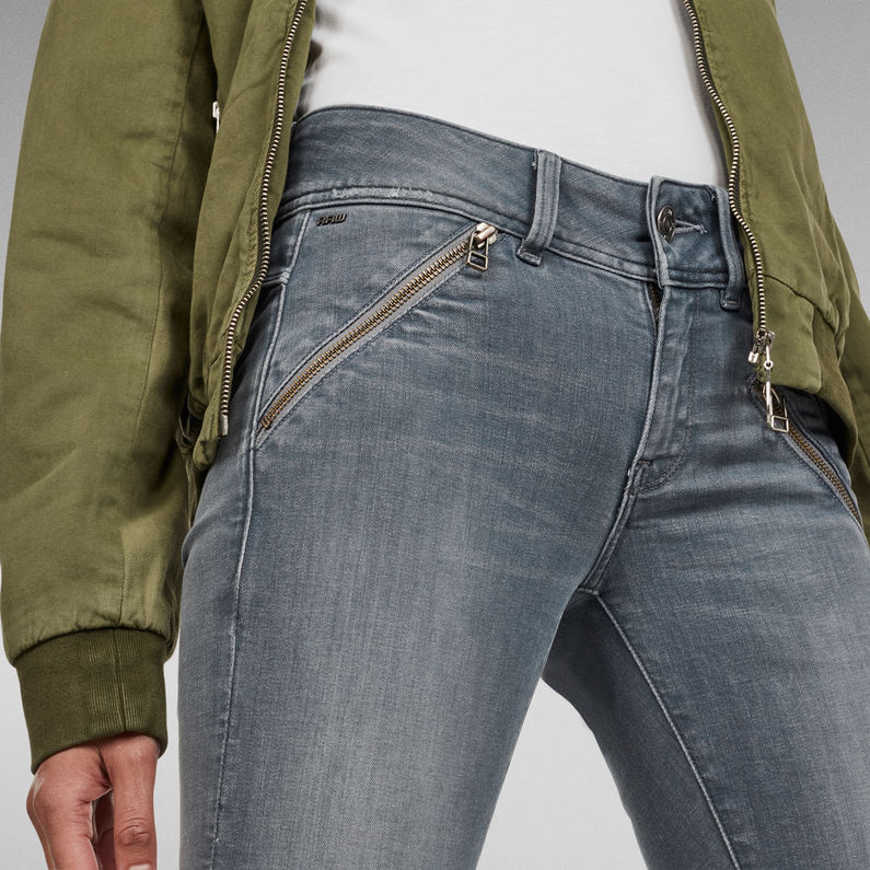 G-STAR® Lynn Biker Mid Skinny Ankle Jeans Grijs