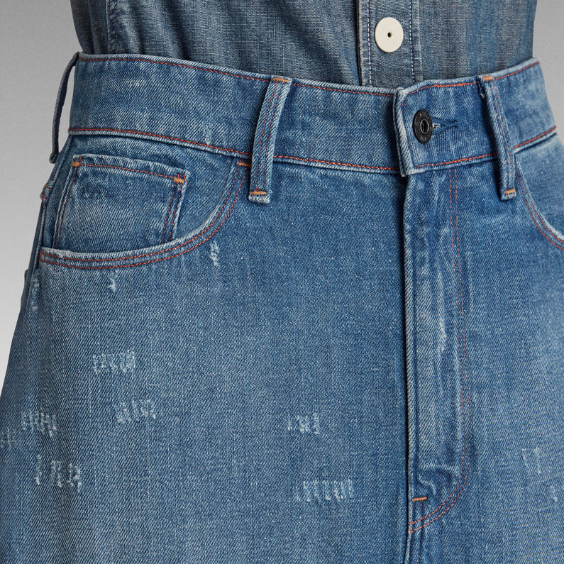 G-STAR® Falda 3301 A-Line Midi Ripped Edge Azul claro