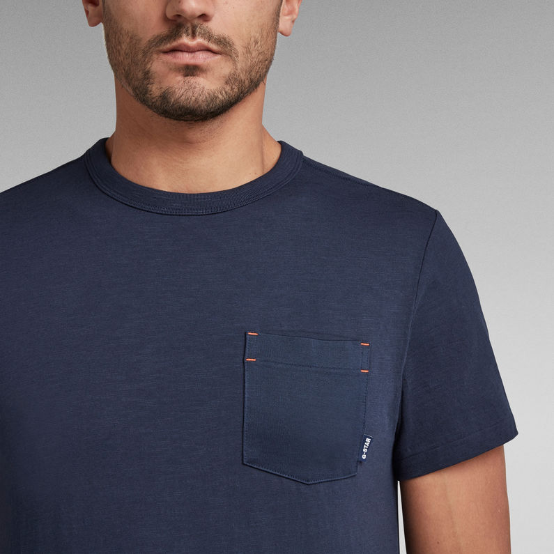G-Star RAW® T-shirt Contrast Mercerized Pocket Bleu foncé