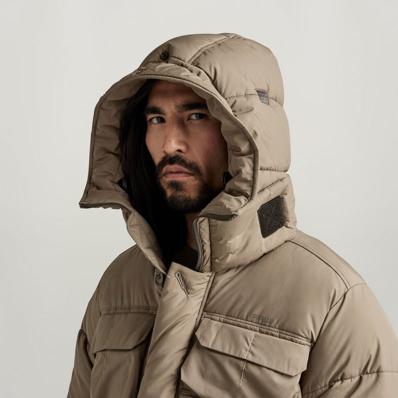 G-Star RAW® Field Hooded Puffer Jacket Brown