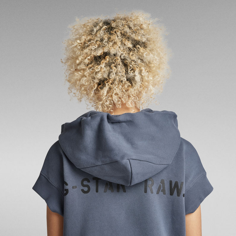 G-Star RAW® Relaxed Short Sleeve Hoodie Midden blauw