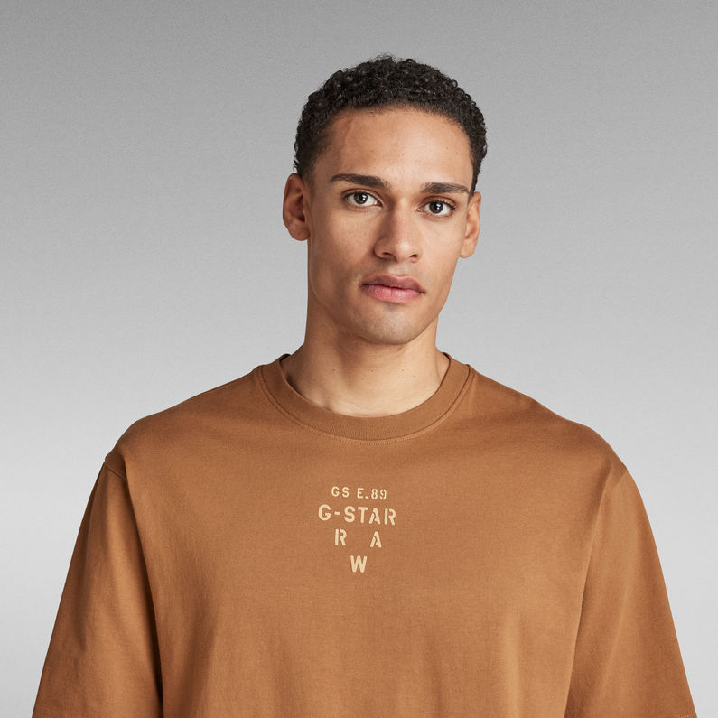 G-Star RAW® Stencil Center Graphic Boxy T-Shirt Brown