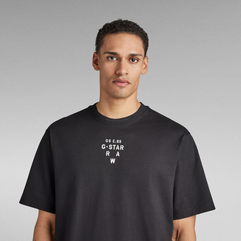 Stencil Center Graphic Boxy T-Shirt | Black | G-Star RAW® ZA