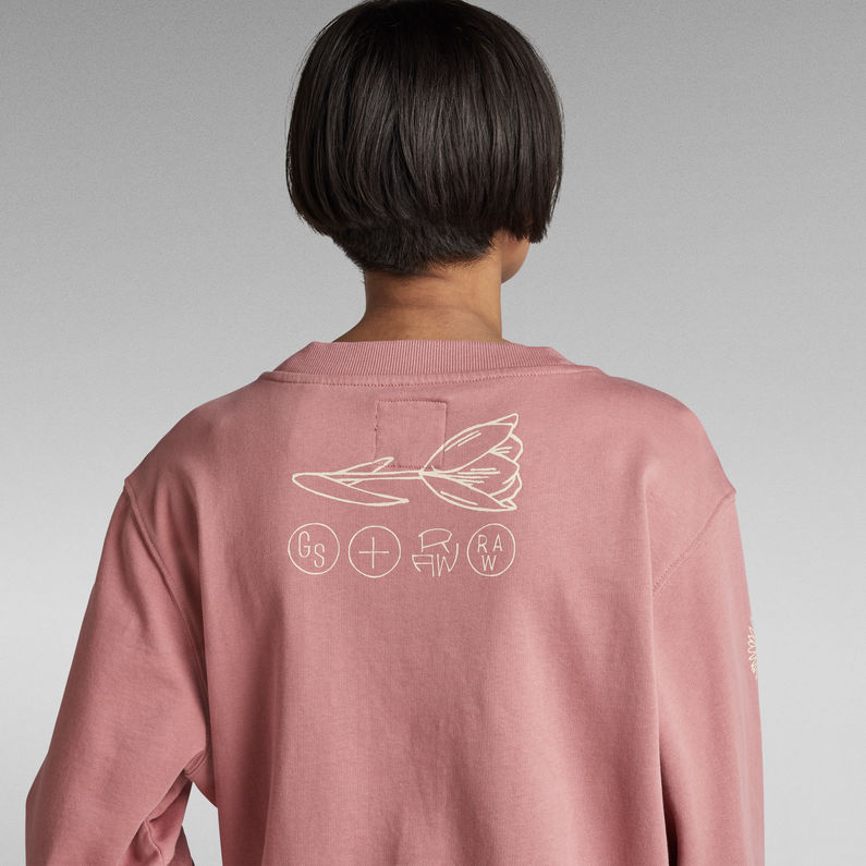 G-Star RAW® Graphic Cropped Loose Sweater Pink