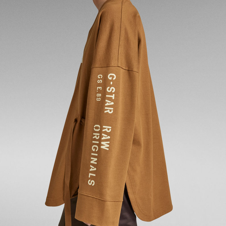 G-Star RAW® Sleeve Graphic Oversized Sweater Brown