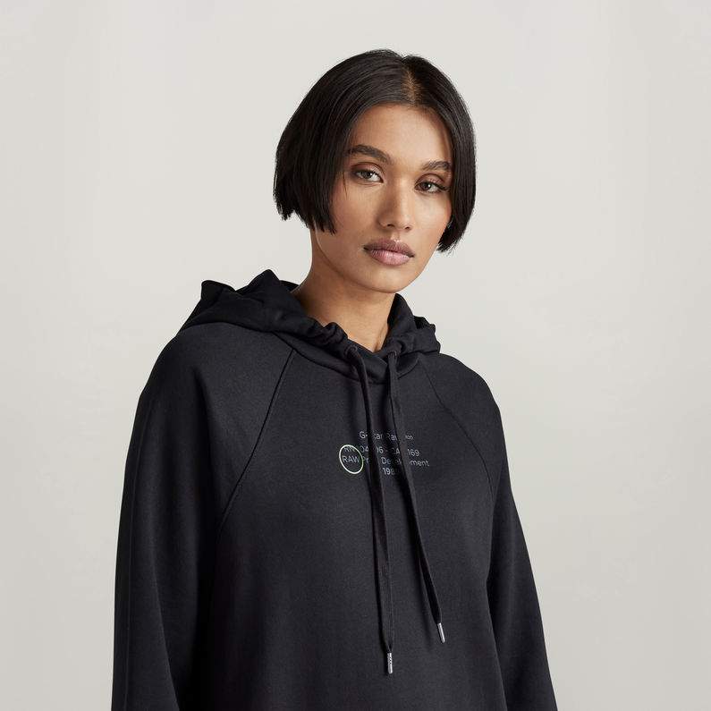 Graphic Loose Hooded Sweat Dress | Black | G-Star RAW® US