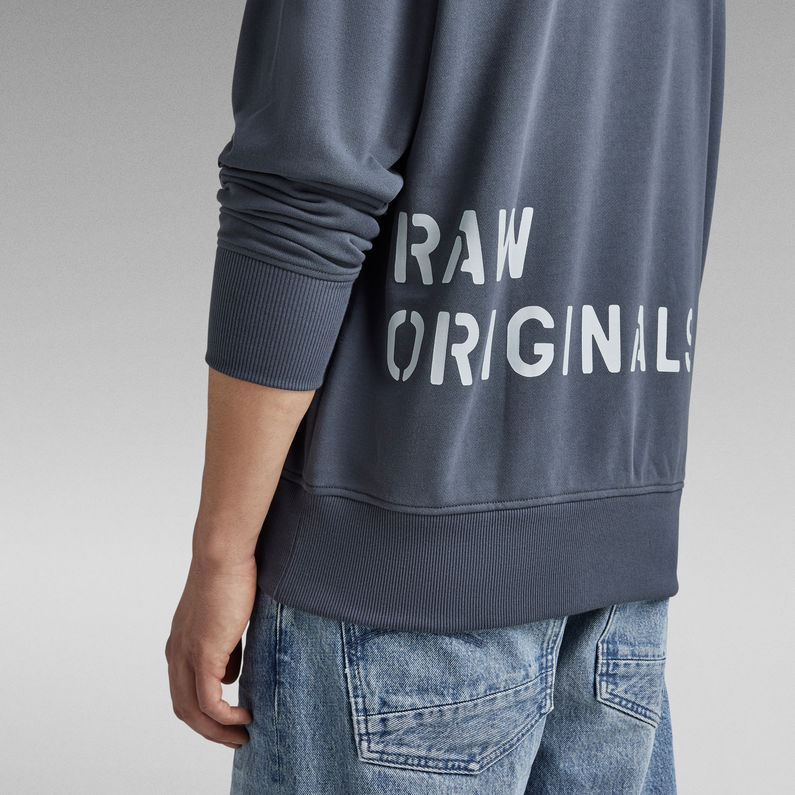 G-Star RAW® Multi Graphic Oversized Sweatshirt Mittelblau