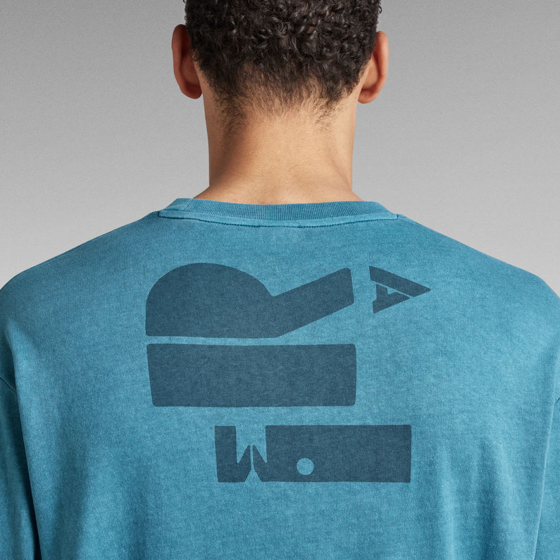 G-Star RAW® Back Typography Boxy T-Shirt Mittelblau