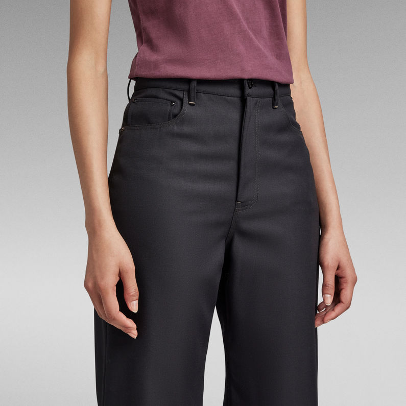 G-STAR® Deck Ultra High Wide Leg Wool Hose Schwarz