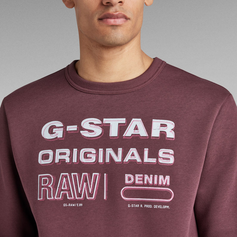 G-Star RAW® Originals Stamp Sweater Paars