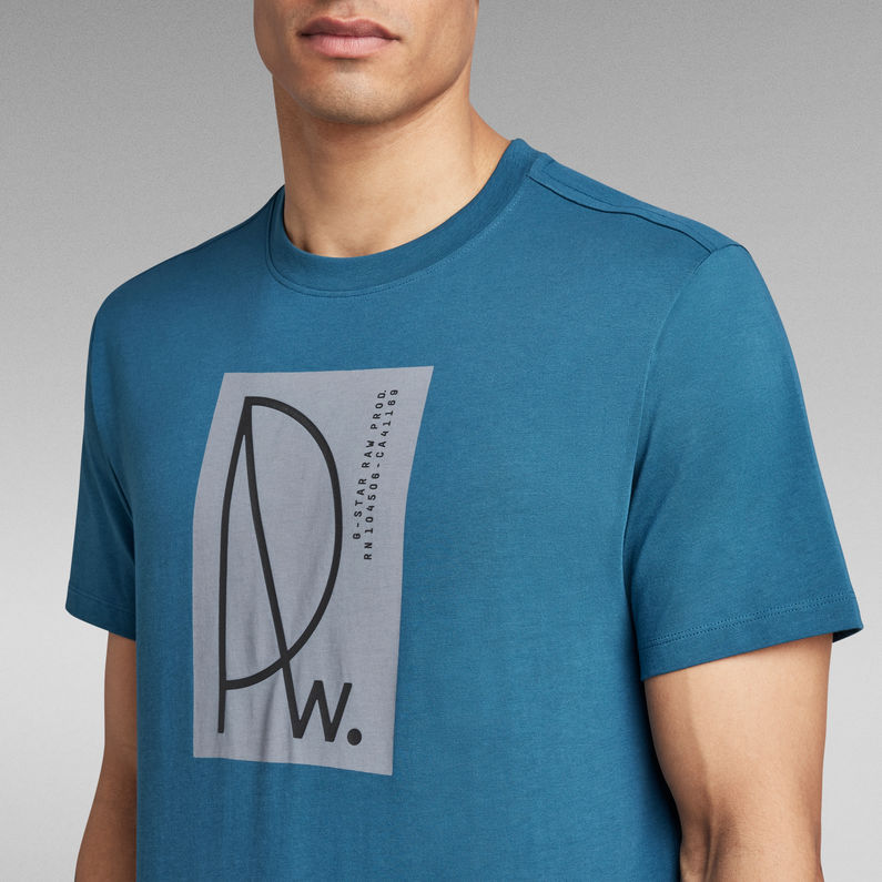 G-Star RAW® Lash RAW Graphic T-Shirt Mittelblau