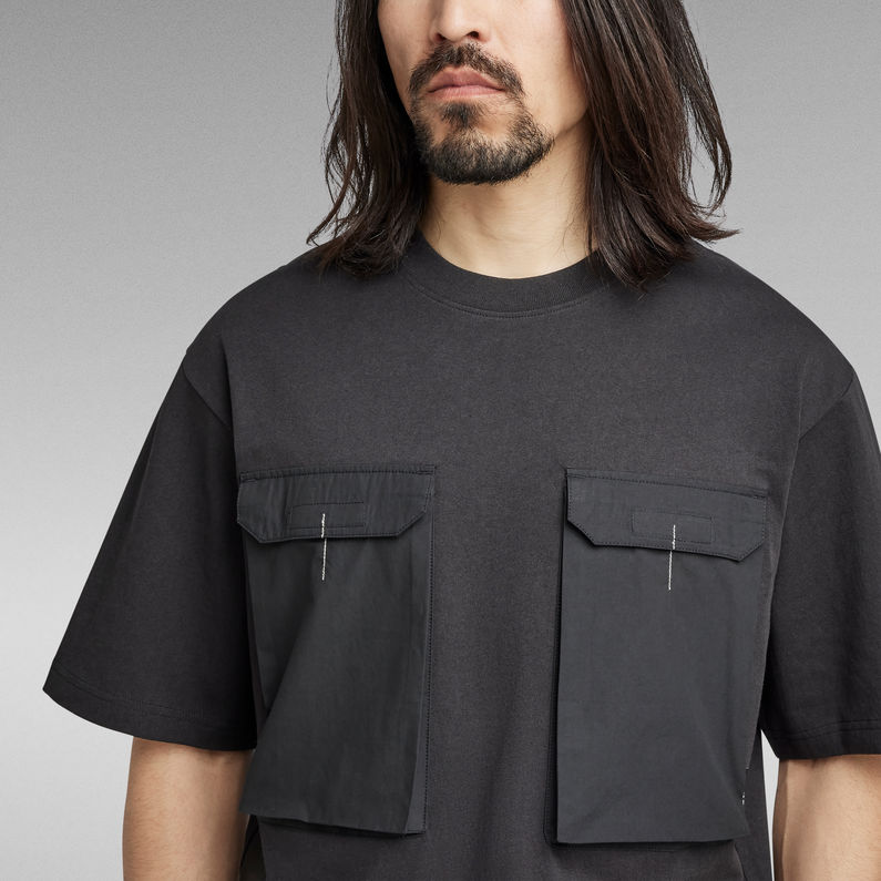 g-star-t-shirt-utility-woven-mix-boxy-noir