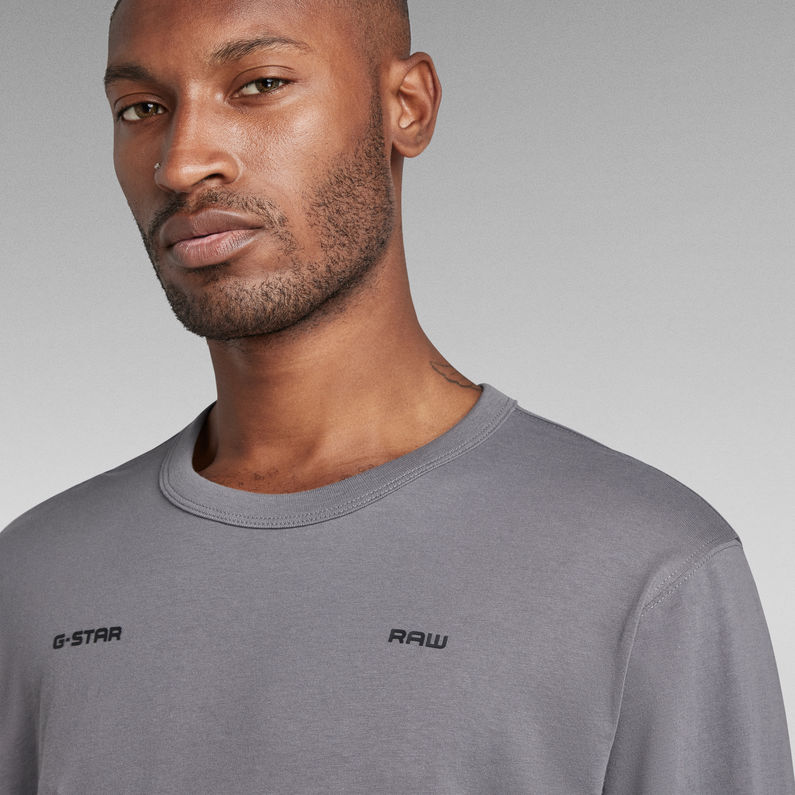 G-Star RAW® T-shirt Back Double Logo Tape Gris