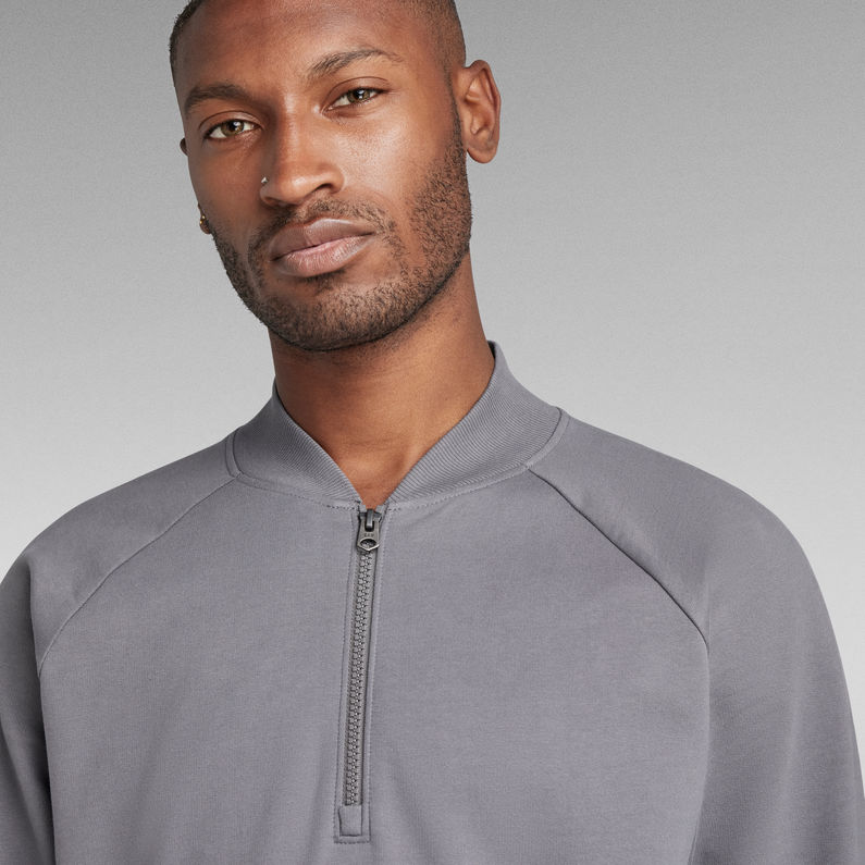 G-STAR® Sudadera ligera Bomber Half Zip Gris