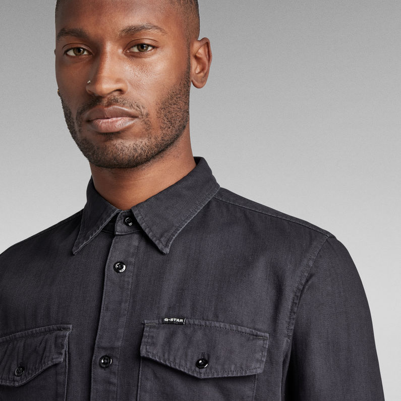 G-Star RAW® Camisa Marine Slim Negro