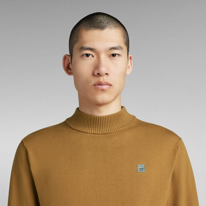 G-Star RAW® Jersey Premium Core Mock Neck Knitted Marrón