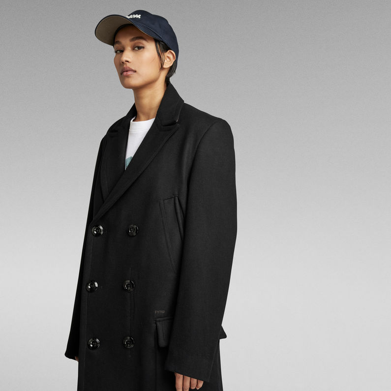 Unisex Double Breasted Wool Coat