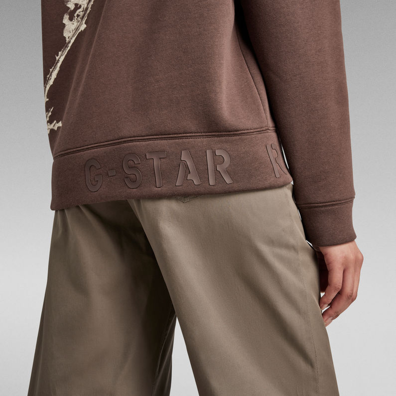 G-Star RAW® Thistle Back Graphic Hoodie Brown