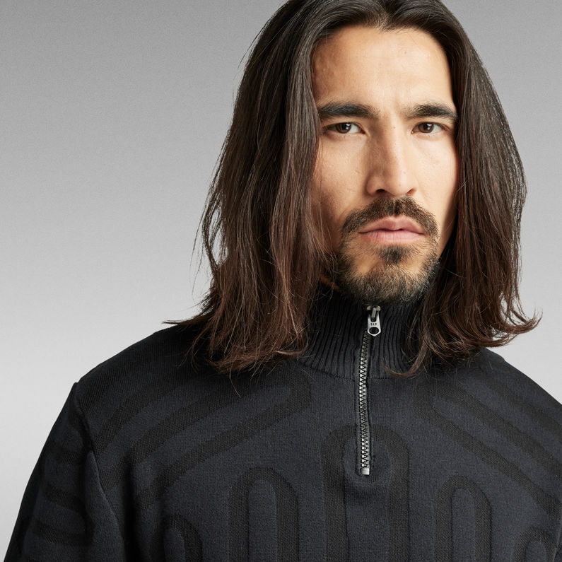 G-STAR® Pull 3D Line Loose Half Zip Knitted Multi couleur