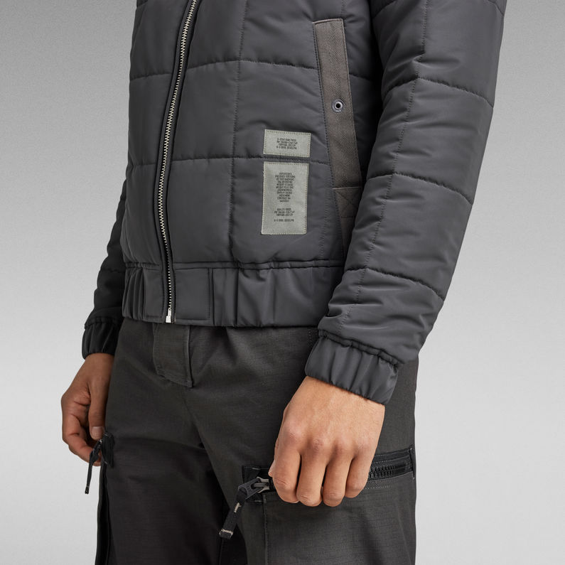 G-Star RAW® Meefic Squared Quilted Hooded Jacke Grau