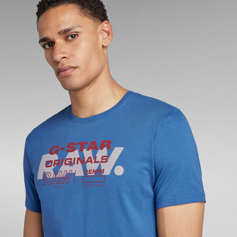 G-Star RAW® T-shirt Raw Originals Slim Bleu moyen