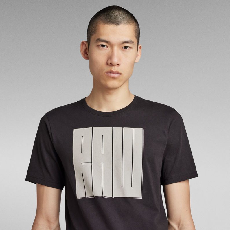 G-Star RAW® T-shirt Typography RAW Slim Noir