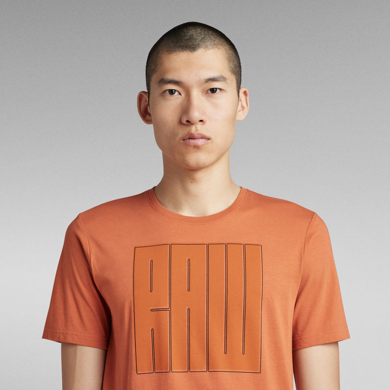 G-Star RAW® Camiseta Typography RAW Slim Marrón
