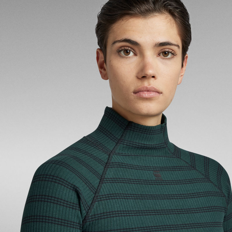 G-Star RAW® Rib Mock Slim Stripe Top Mehrfarbig