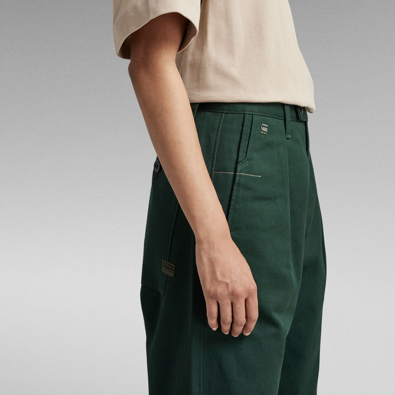 G-Star RAW® Unisex Pleated Relaxed Chino Groen