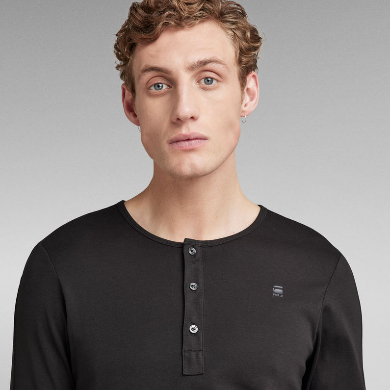 G-Star RAW® T-shirt Granddad Slim Noir